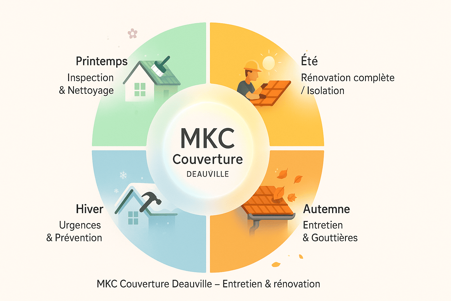 Entretien et rénovation selon saison - MKC COUVERTURE DEAUVILLE 